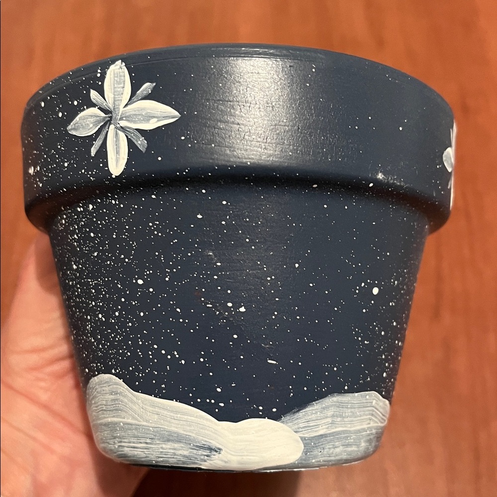 Set of 2 Small Hand Painted Terracotta Planters - Picture 8 of 10